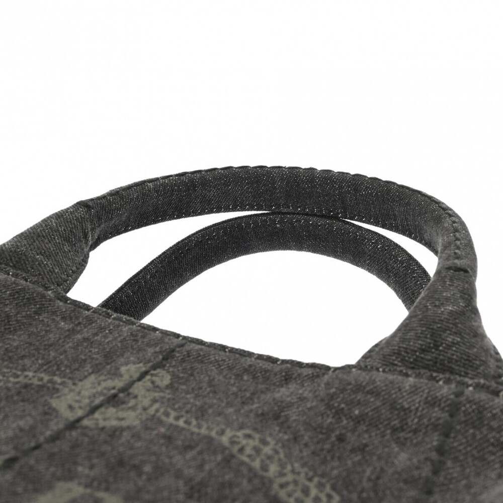 Prada Canapa Handbag Black Tote Denim - Picture 4 of 11